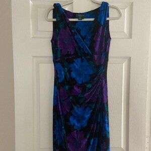 Ralph Lauren Floral Ruched Sheath Cocktail Dress